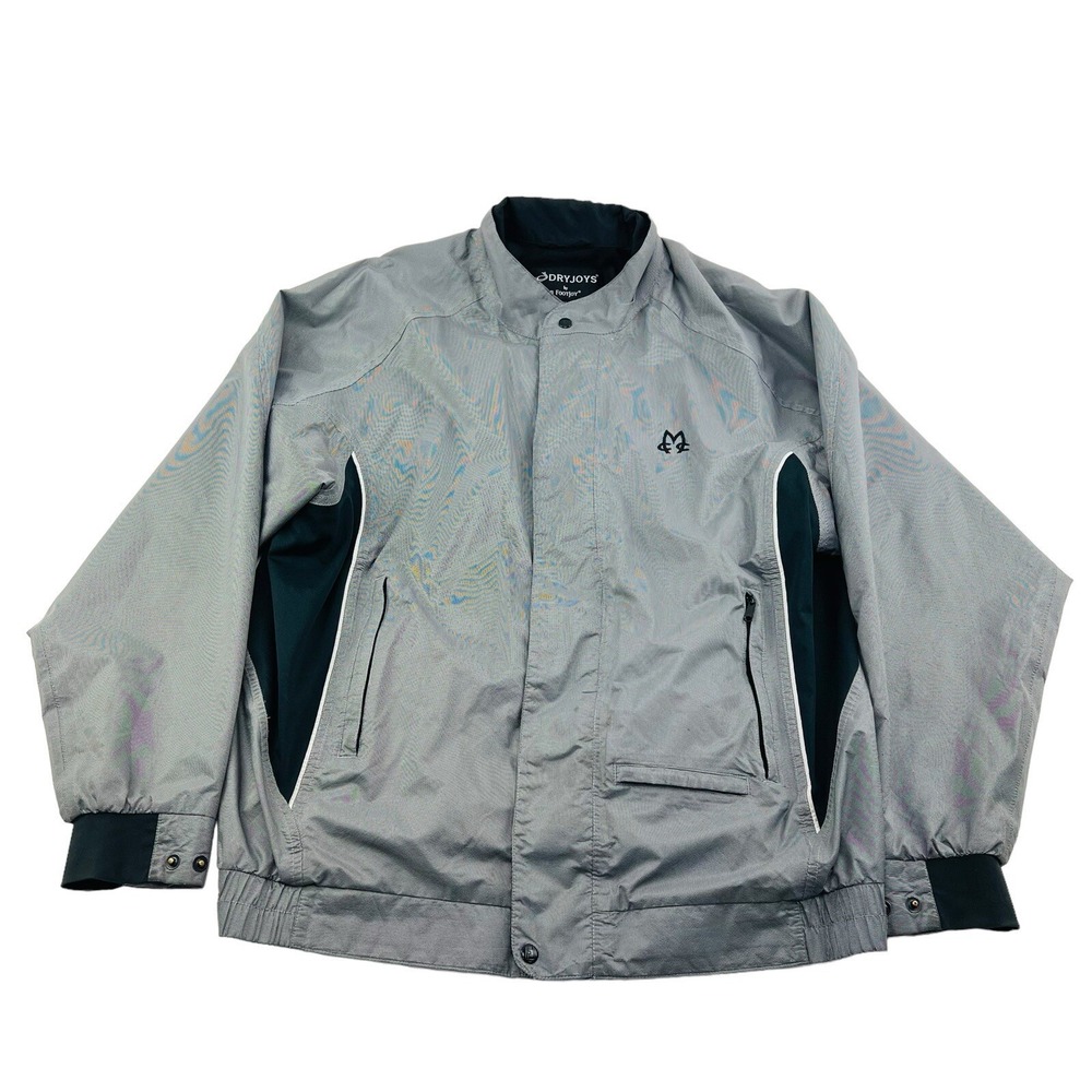 DryJoys by FootJoy FJ Black & White Full Zip Polyester Nylon Jacket Mens‎ Size L